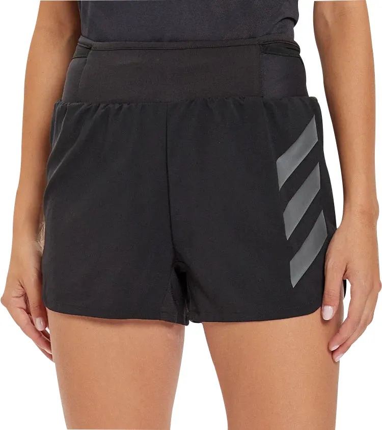 Slim Stretch Active Flex Fit adidas Terrex Agravic 3 Inch Womens Running Shorts - Black