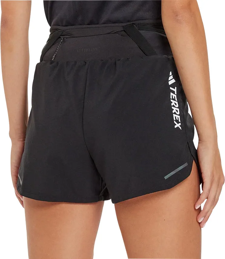 Compression Lining Easy Stretch Fit adidas Terrex Agravic 3 Inch Womens Running Shorts - Black