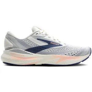 Brooks Women's Adrenaline GTS 24 Wide Fit Running Shoes Grey / Blue Ribbon / Peach Rollbar Support System shock - absorbing insole shoes