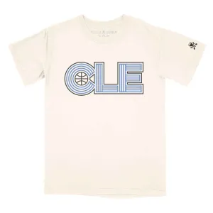 CLE Basketball City - Mens/Unisex Crew T-Shirt - Ivory ReinforcedShoulderPanels Moisture Management Technology