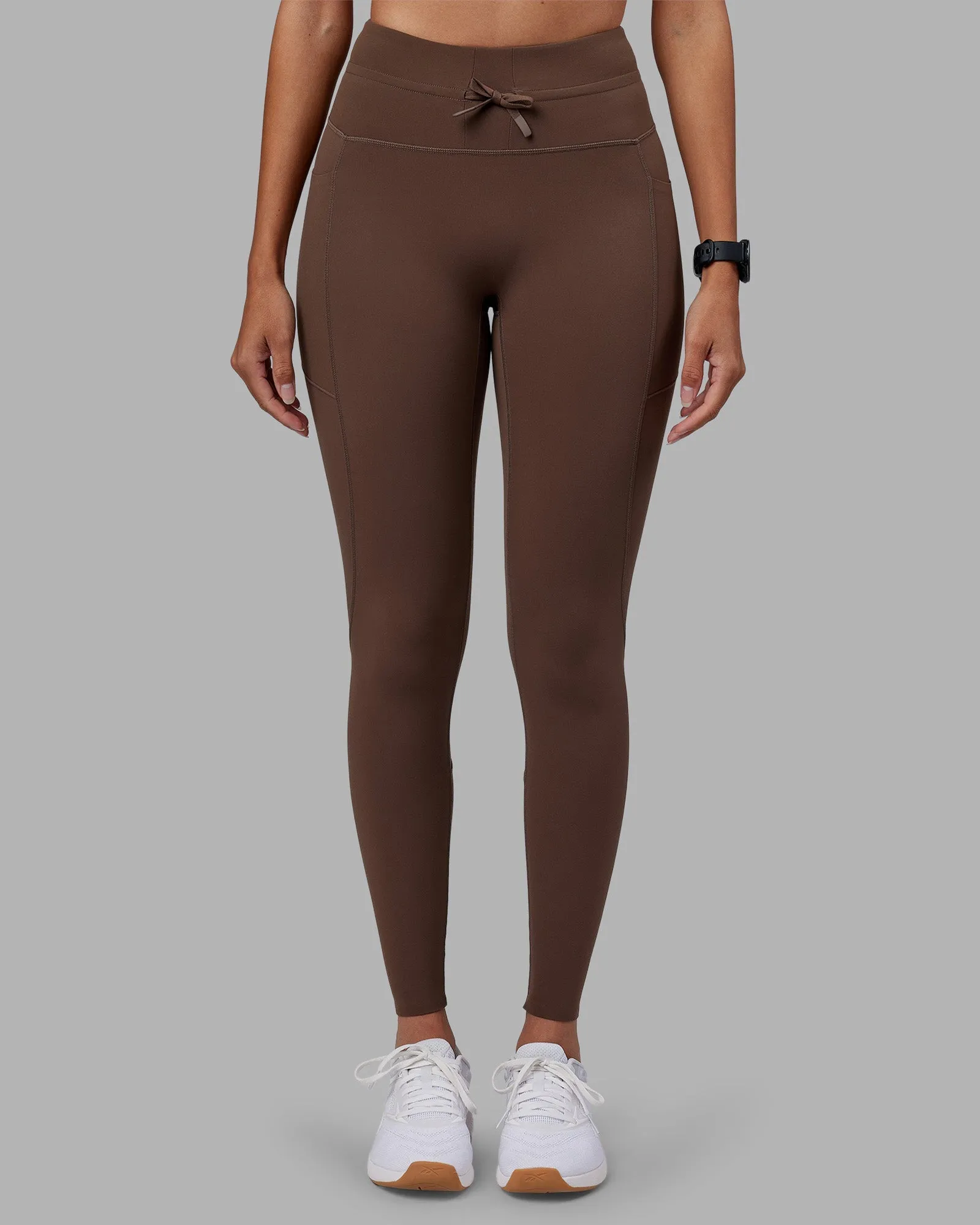Effortless Drawstring Ultra High-Rise Full Length Legging Pockets - Chocolate Martini Zen Mode Pocket Design