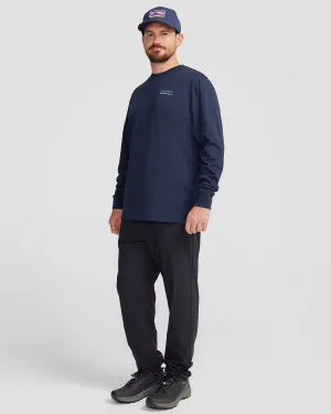Men's Heritage Logo Organic Cotton L/S Tee - Pure Navy Comfort Flex Cool and Relaxed