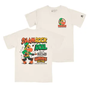 WMMS 100.7 FM The Buzzard Shamrock & Roll - Mens/Unisex Crew T-Shirt *Officially Licensed Odor Resistant Material Flexible Neckband