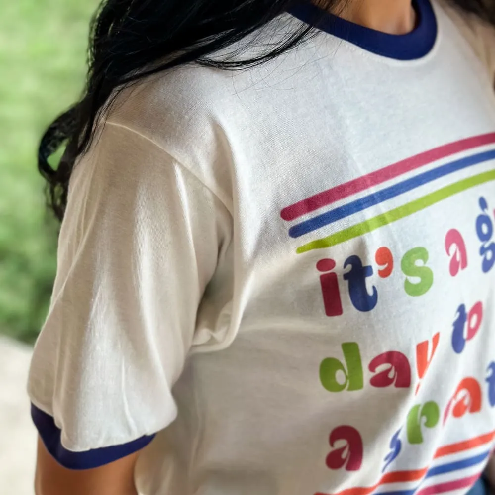 It's A Great Day Ringer Tee Cool Weather Wear Perfect Comfort