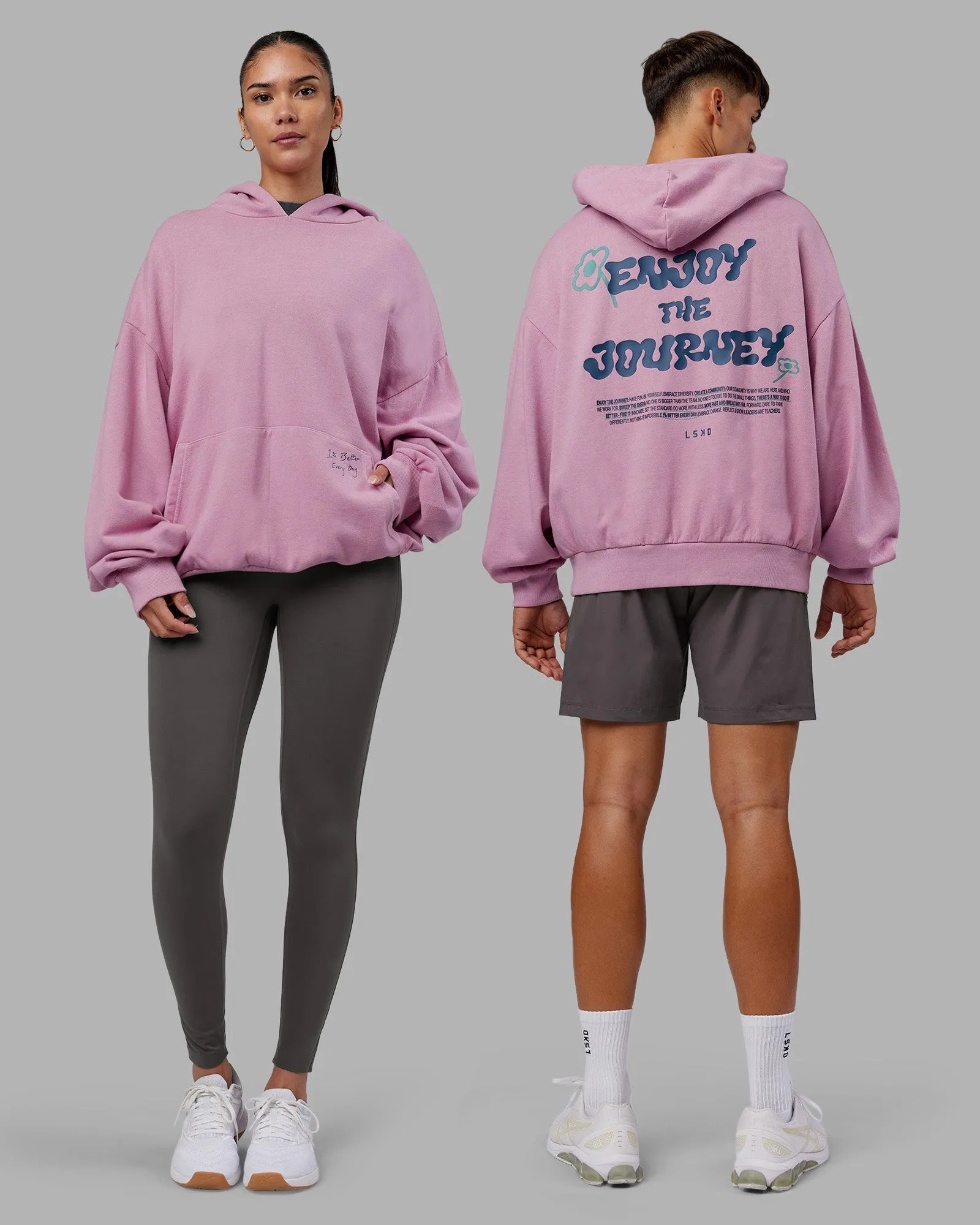 ETJ Values Washed Oversize Hoodie - Bubblegum-Indigo Cozy Fit product stain resistant convenience