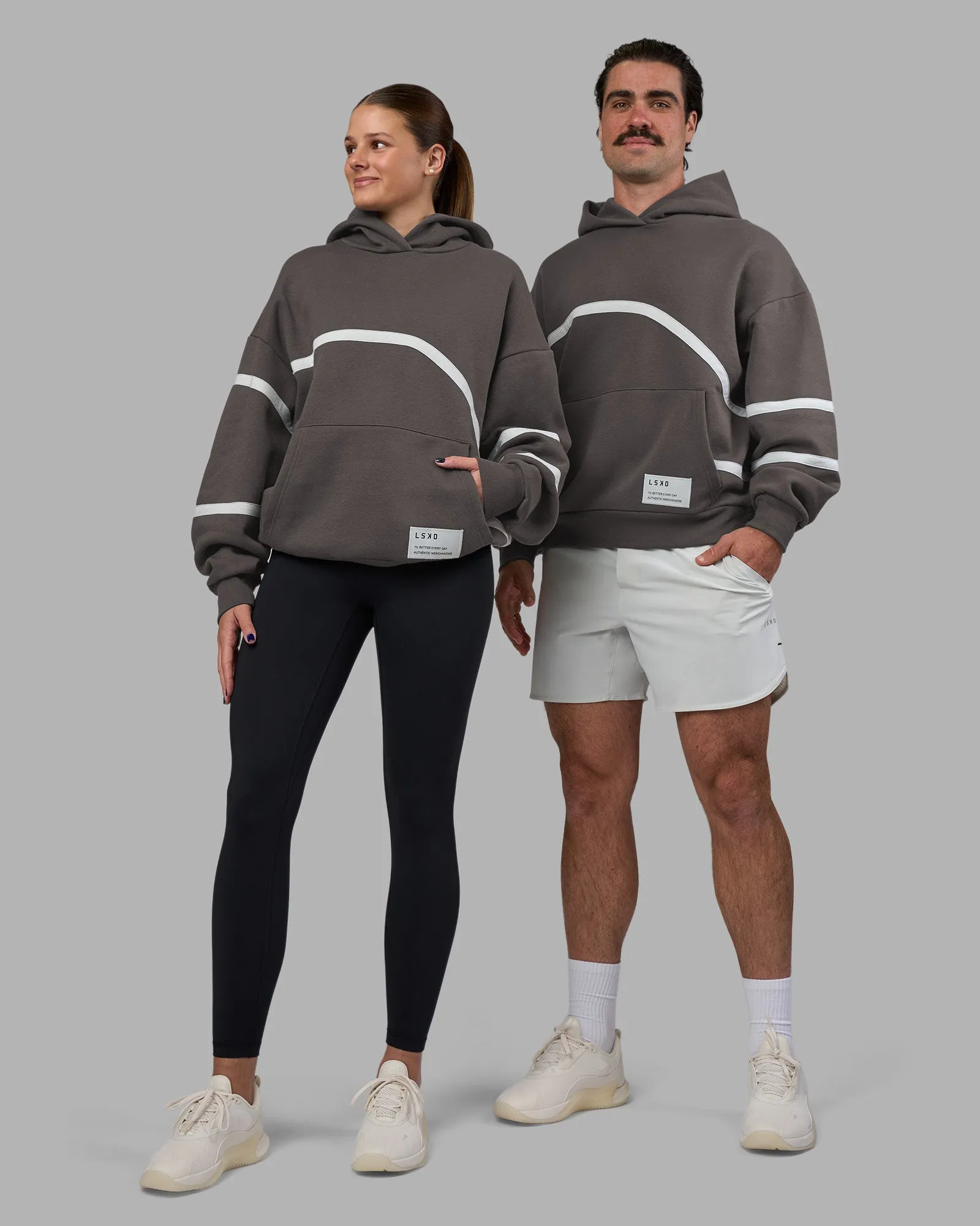 Effortless Comfort Movement Oversized Hoodie - Dark Storm-Digital Mist