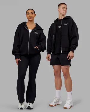 Outdoor Hoodie Time's Up Unisex Oversized Zip Hoodie - Black-White