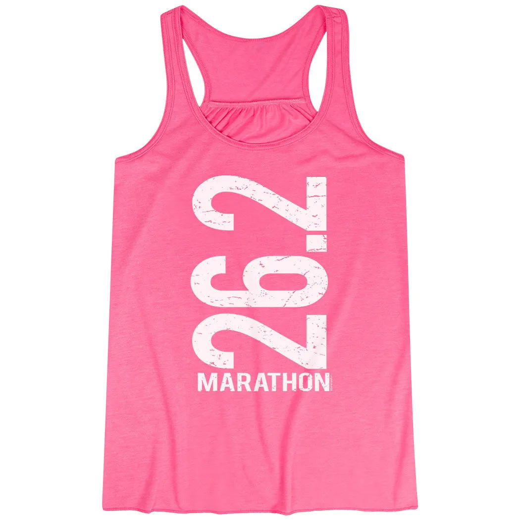 Collector - desired Non Restrictive Fit Flowy Racerback Tank Top - 26.2 Marathon Vertical