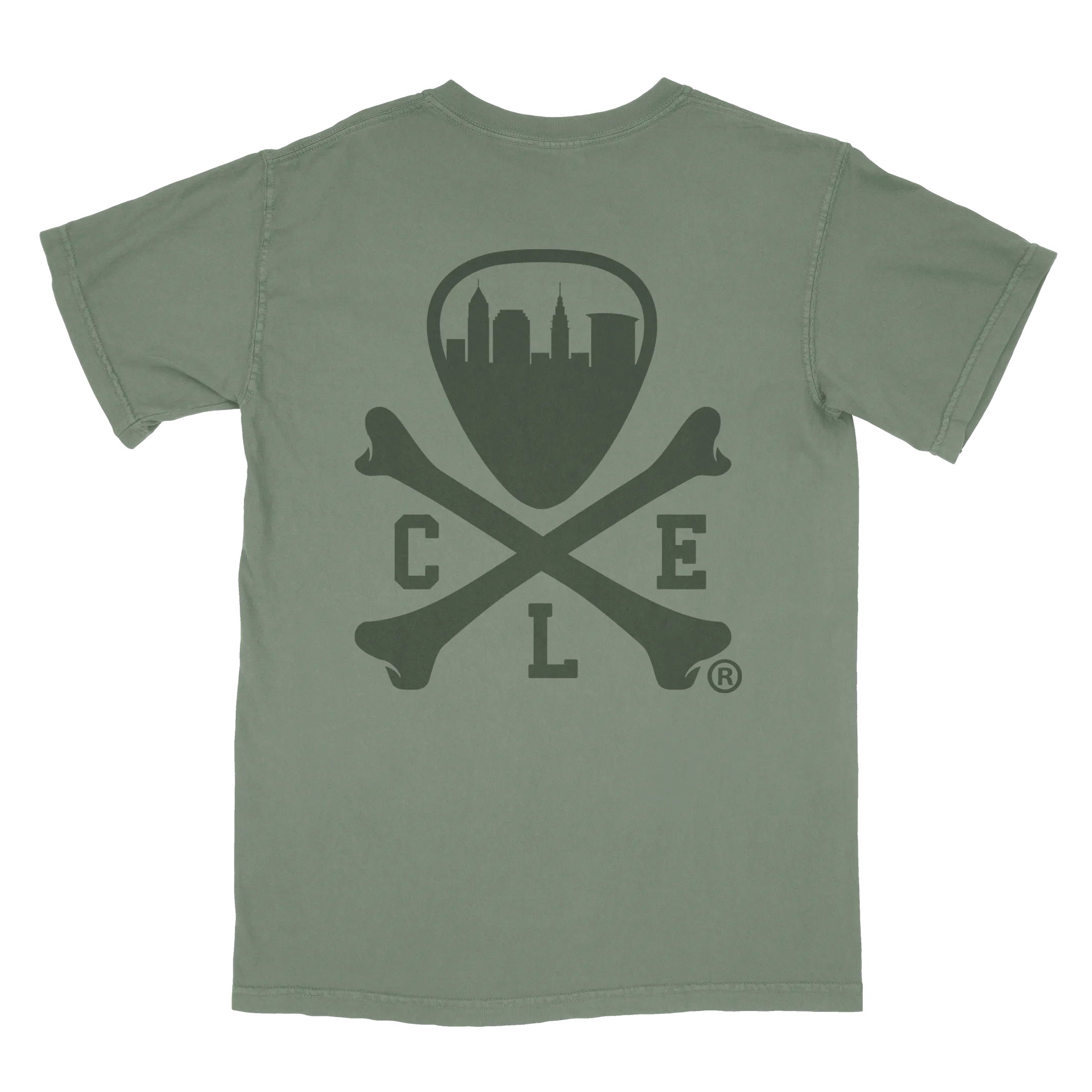 CLE Logo - Mens/Unisex Crew T-Shirt - Moss Indoor clothing