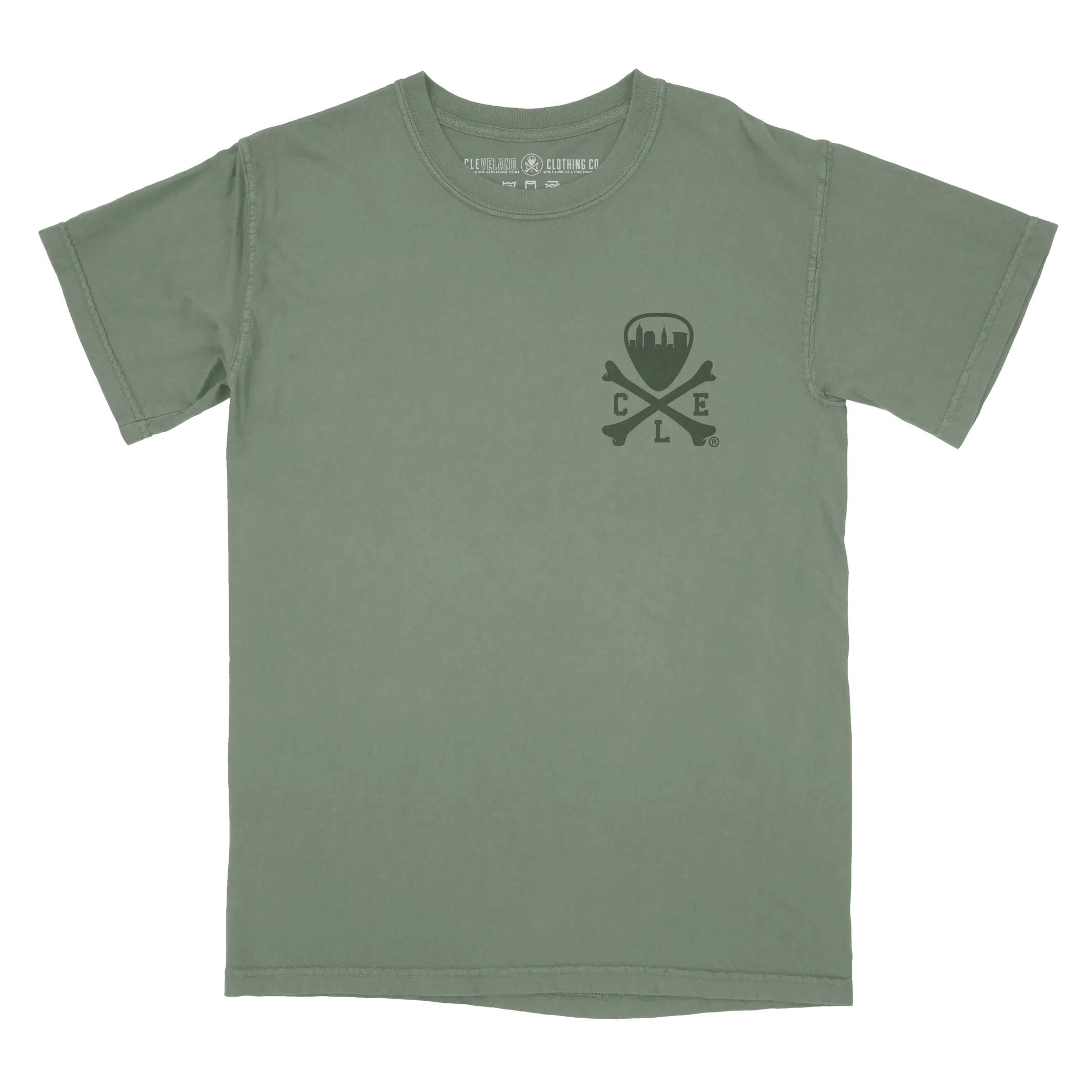 Casual and cool CLE Logo - Mens/Unisex Crew T-Shirt - Moss