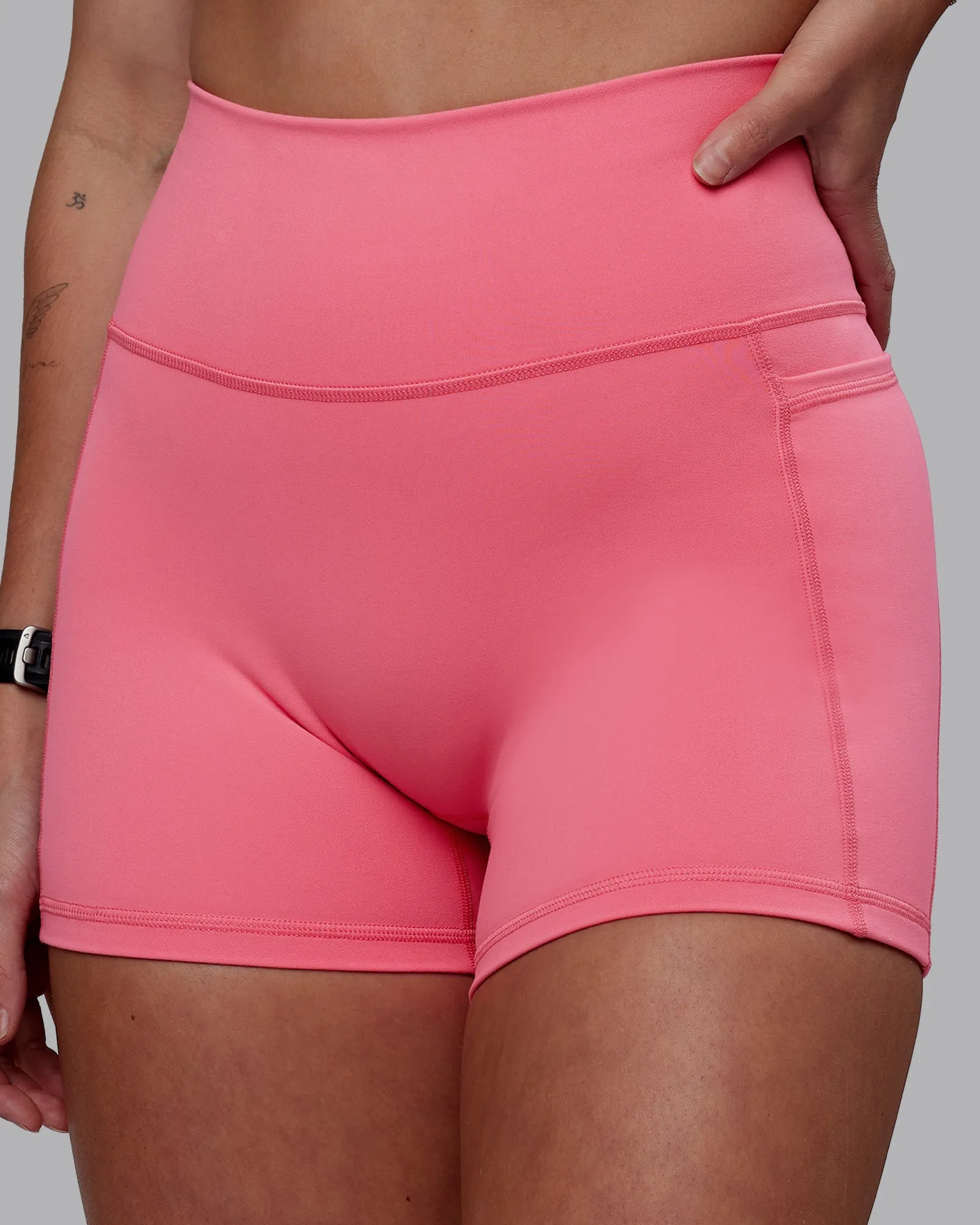 Fusion Ultra High-Rise 4" Short Pockets - Pink Lemonade Chic And Comfortable