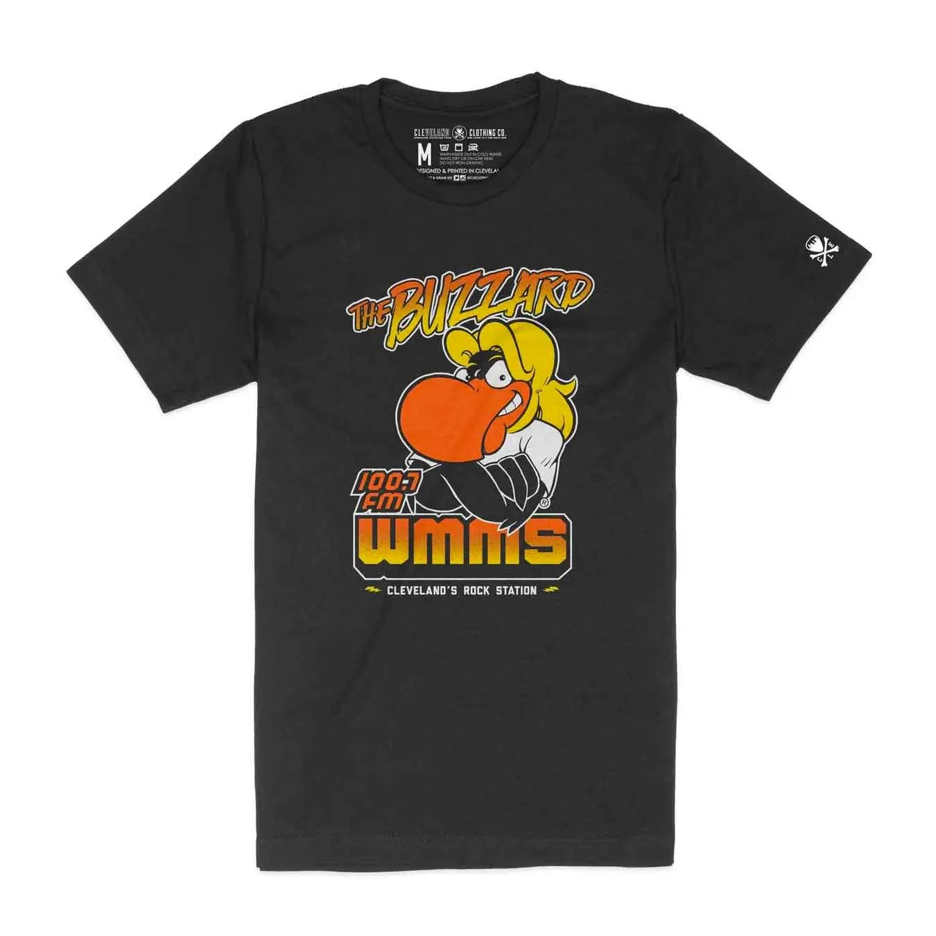 WMMS 100.7 FM The Buzzard - Mens/Unisex Crew T-Shirt *Officially Licensed SoftenedNeckline