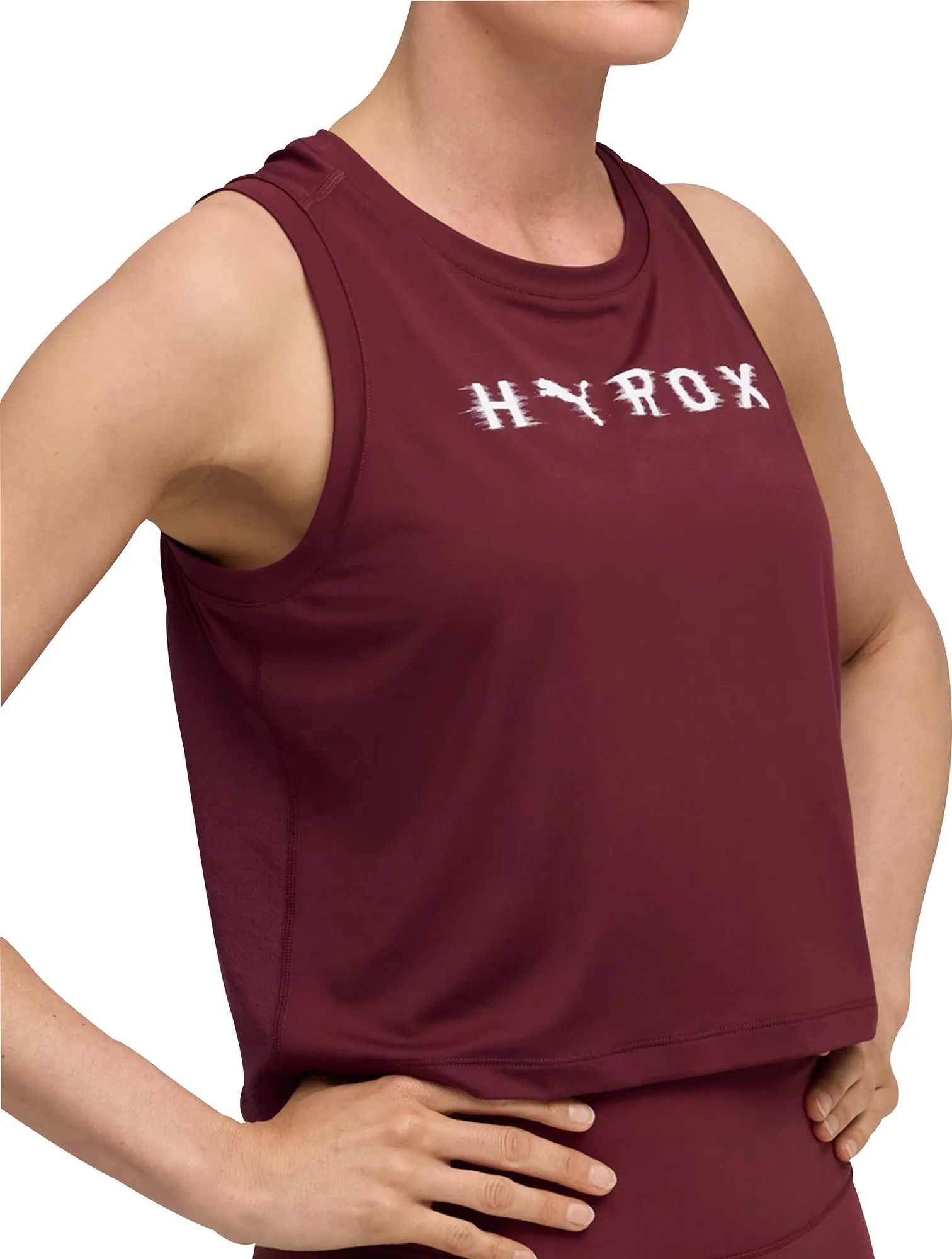 Puma X HYROX Cloudspun ThermoAdapt Womens Training Crop Top - Red Seam Free Edges