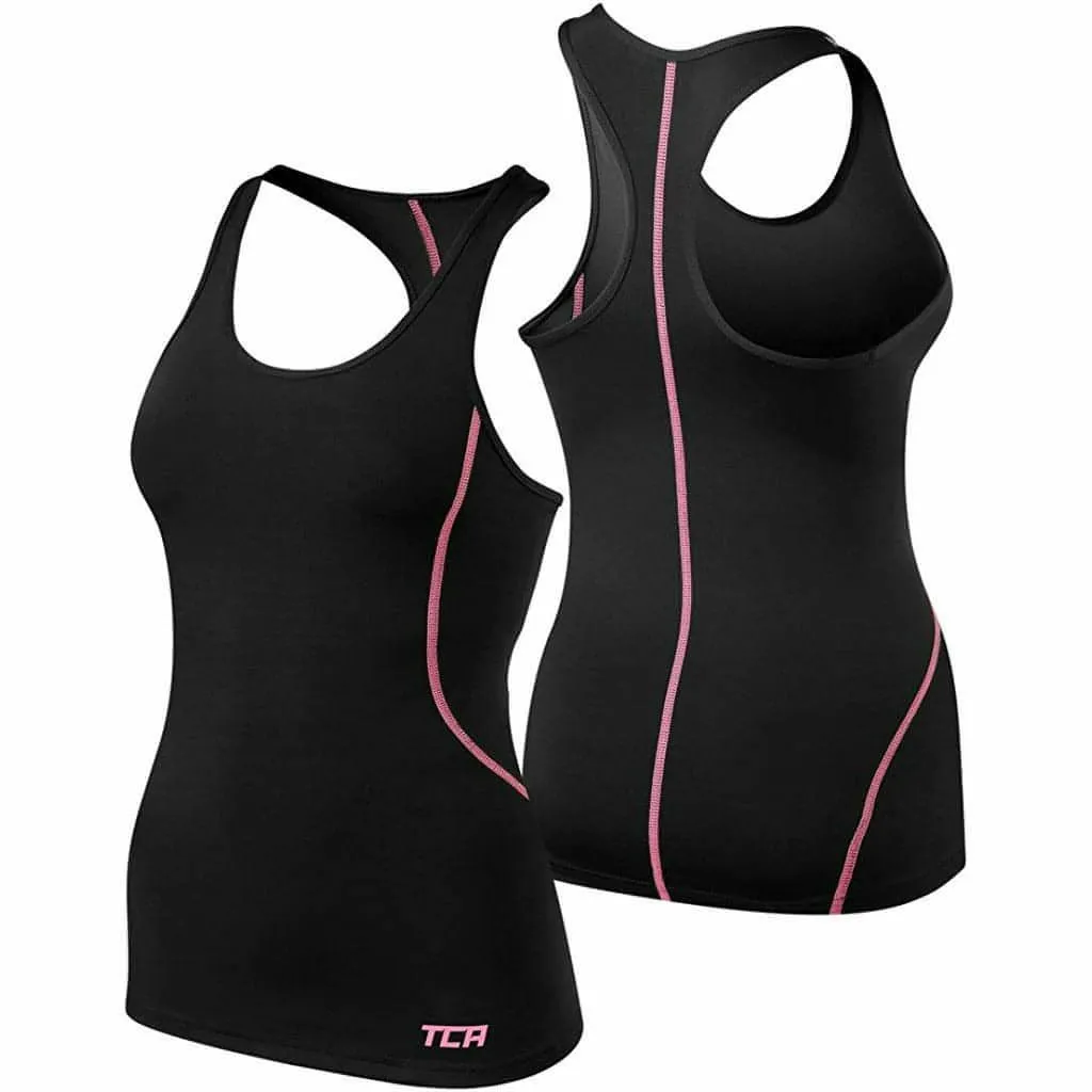 All Day Wear TCA Pro Performance Womens Running Vest Tank Top - Black
