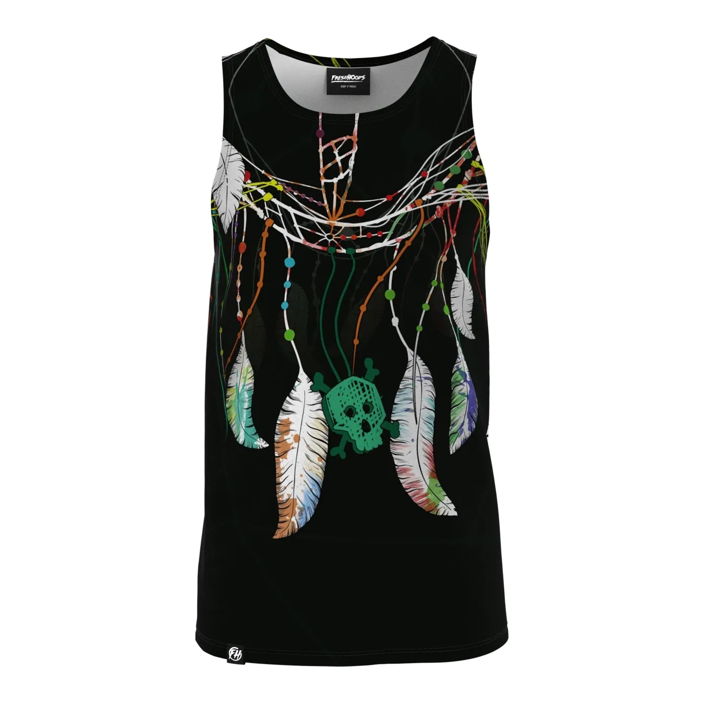 Flexible Sole Sacral Feathers Tank Top