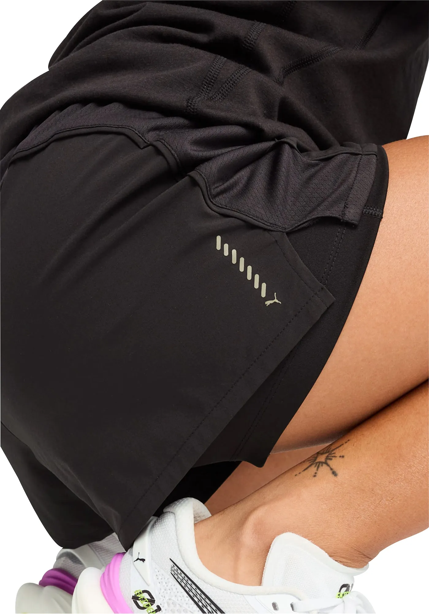 water sports clothing Bohemian style Puma Velocity 2 In 1 Womens Running Shorts - Black
