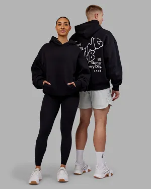 Urban Style Rise & Lift Hoodie Oversized - Black-White