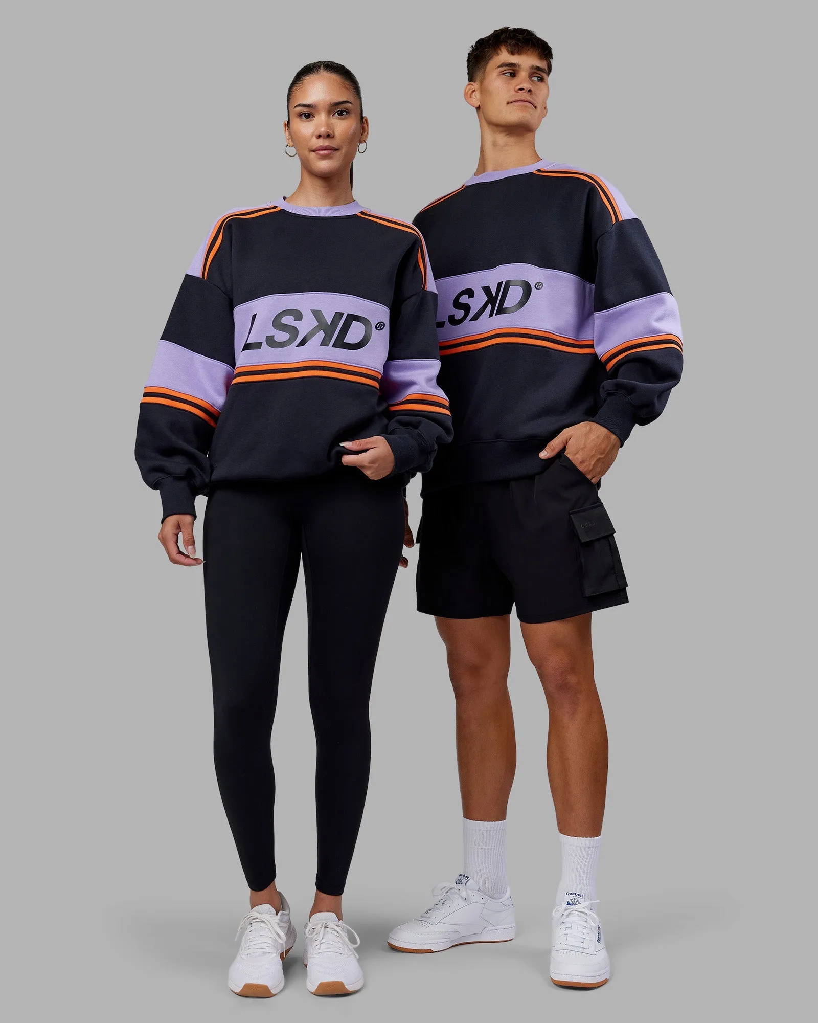 Comfy Vibe A-Team Sweater Oversize - Caviar-Violet Ray