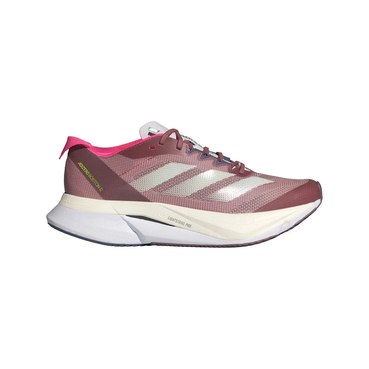 Adidas Adizero Boston 12 (Womens) - Preloved Crimson/Zero Metallic/Preloved Ink non - perforated - upper shoes