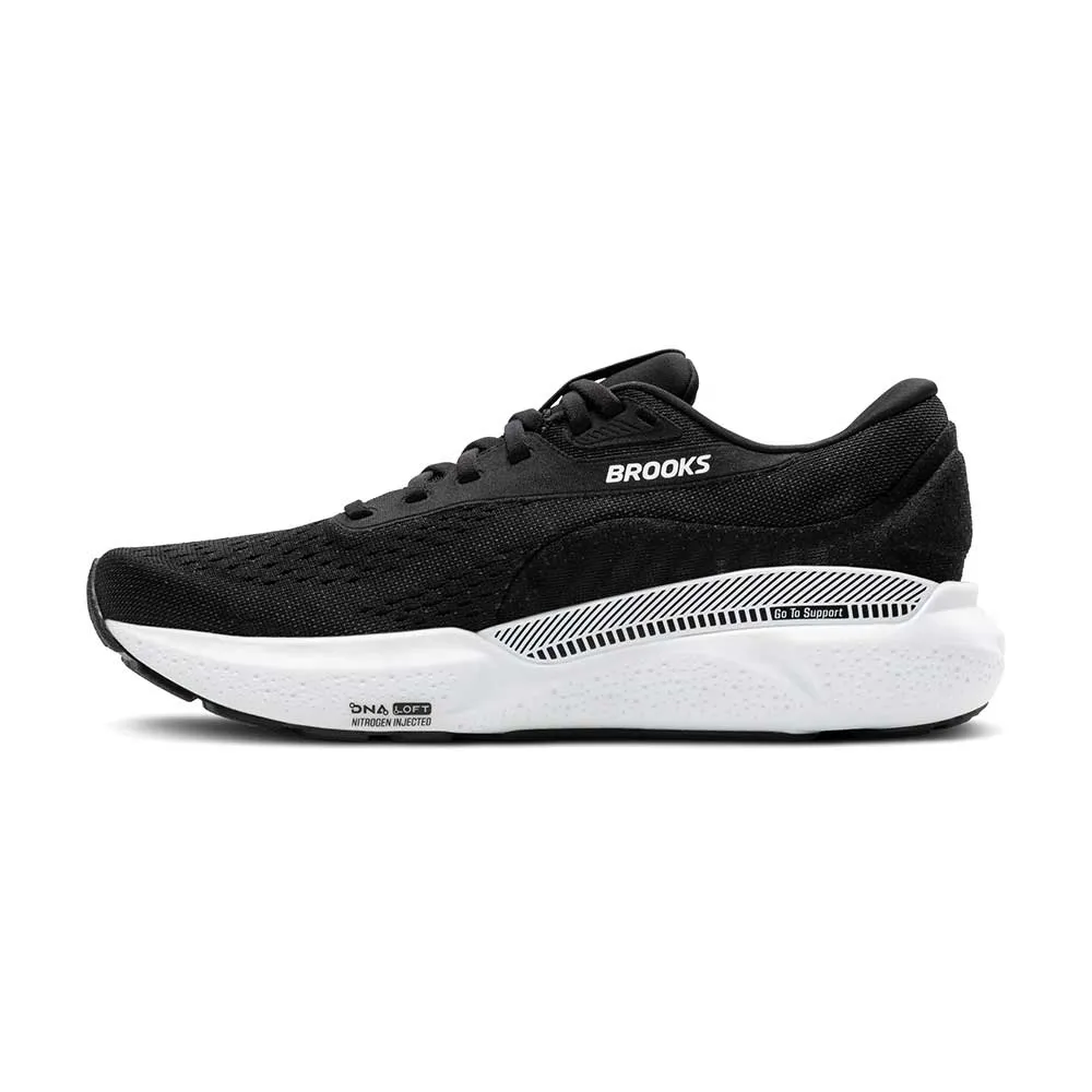Balanced Cushion Distribution Women's Adrenaline GTS 24 Running Shoe - Black/White - Wide (D)