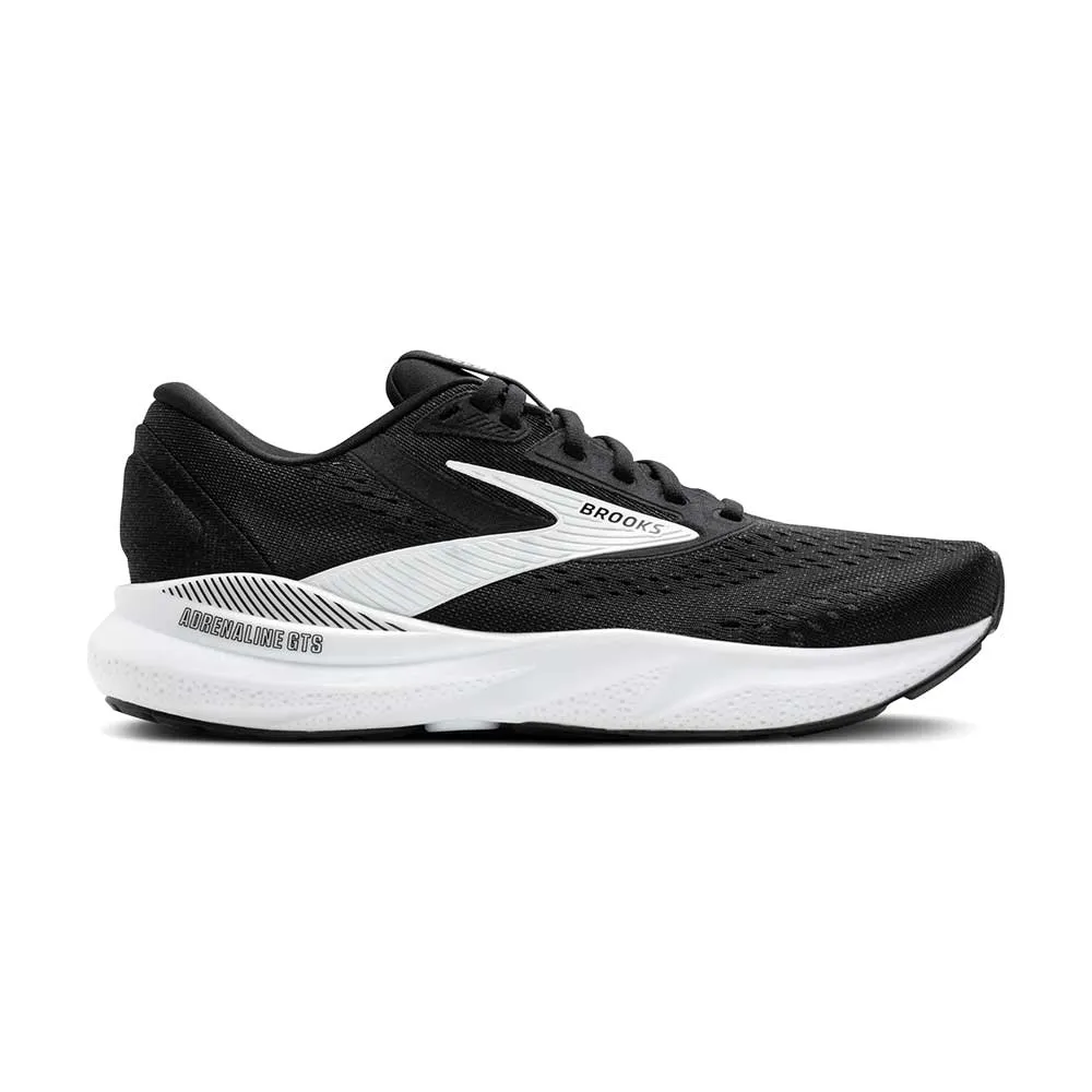 Knit Fabric Construction Women's Adrenaline GTS 24 Running Shoe - Black/White - Wide (D)