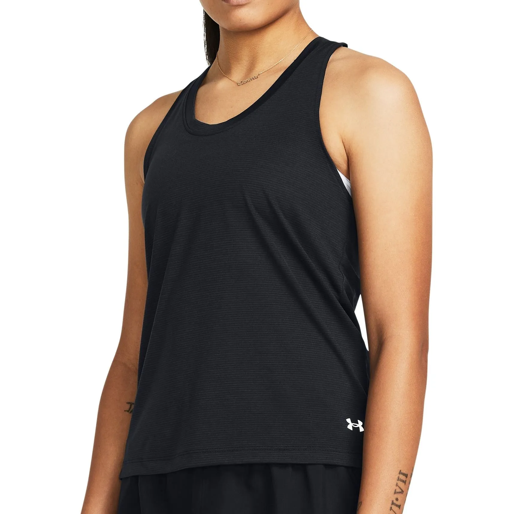 Under Armour Launch Womens Running Vest Tank Top - Black Ergonomic Paneling Advanced Design