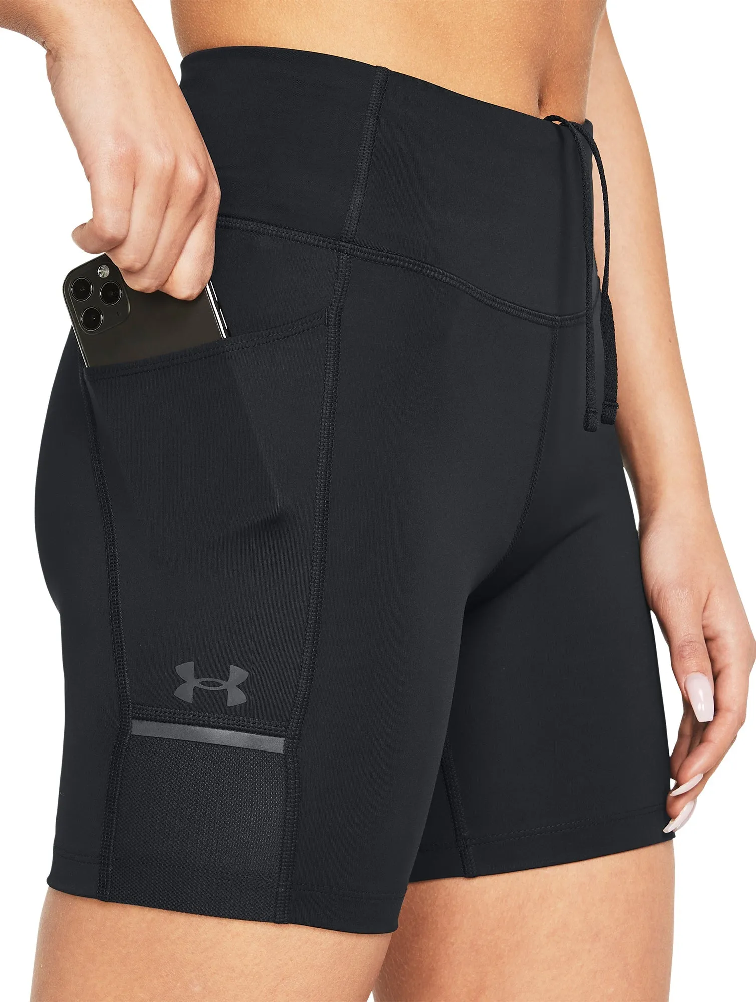 Stretch Fit Design Under Armour Launch 6 Inch Womens Short Running Tights - Black