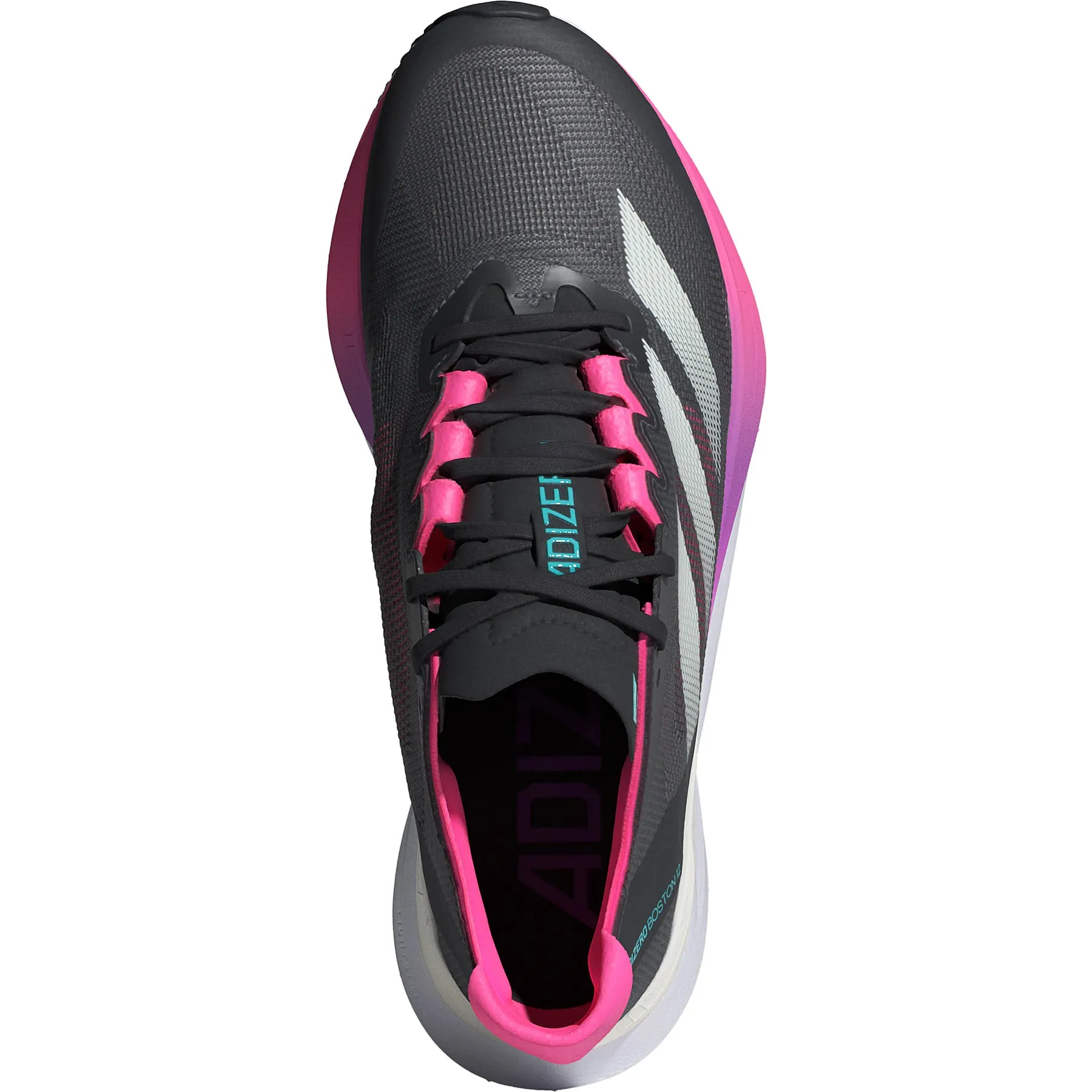 Women's Adizero Boston 12 Grey Five / Crystal Jade / Lucid Pink Daily Wear Shoes Comfortable Straps