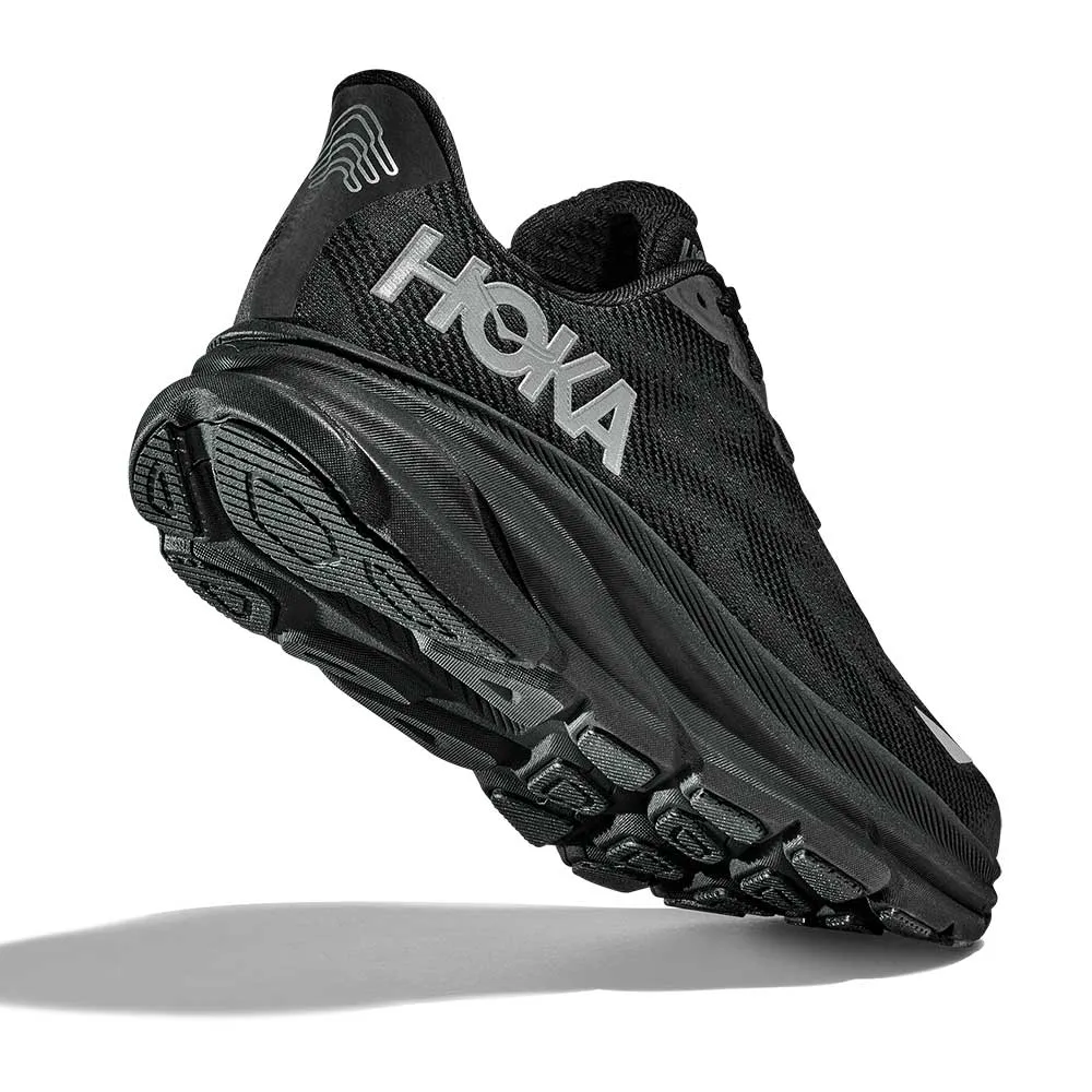 running in autumn shoes Carbon Fiber Women's Clifton 9 GTX Running Shoe - Black/Black - Regular (B)