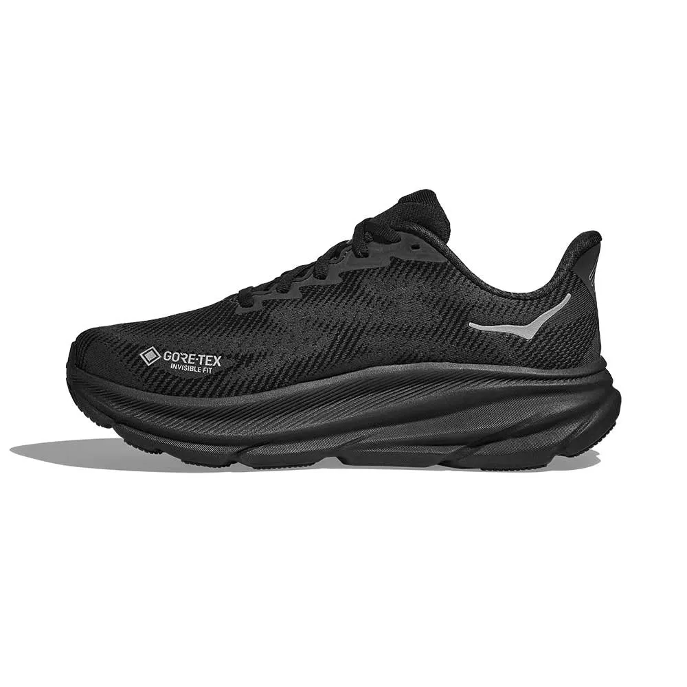 Women's Clifton 9 GTX Running Shoe - Black/Black - Regular (B) Ultra Cushioning custom - made shoes