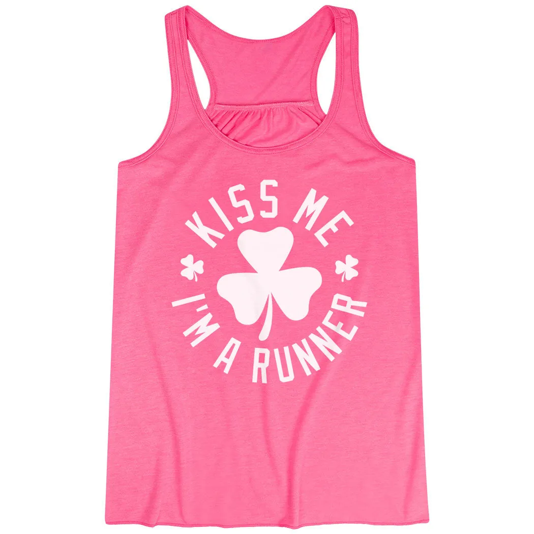 Core Fresh high - level safety certification Running Flowy Racerback Tank Top - Kiss Me I am a Runner Shamrock