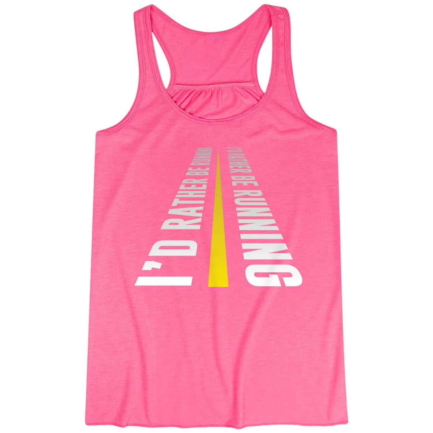 Flowy Racerback Tank Top - I'd Rather Be Running Quick Evaporate Fabric