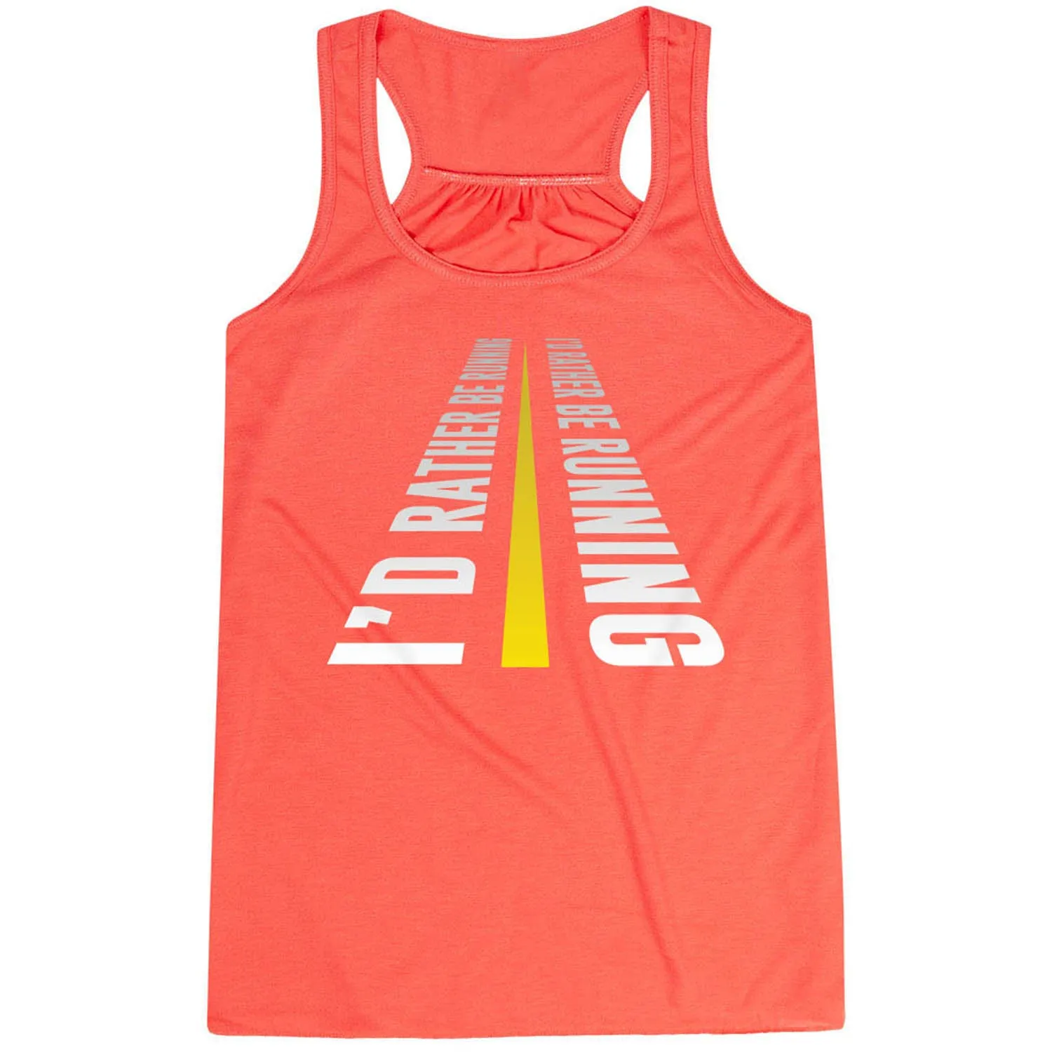 Rough Surface Flowy Racerback Tank Top - I'd Rather Be Running