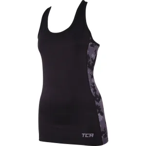 TCA Camo Print Womens Running Vest Tank Top - Black Fresh Lightness Modular Design