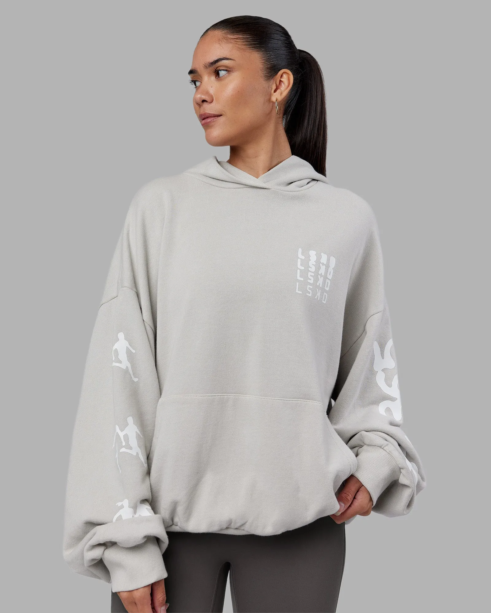 Journey Washed Unisex Oversize Hoodie - Digital Mist-White Stylish Fit