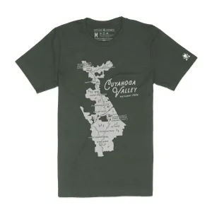 Weekend Essential Soft and Flexible Cuyahoga Valley National Park / CVNP Map - Mens/Unisex Crew T-Shirt