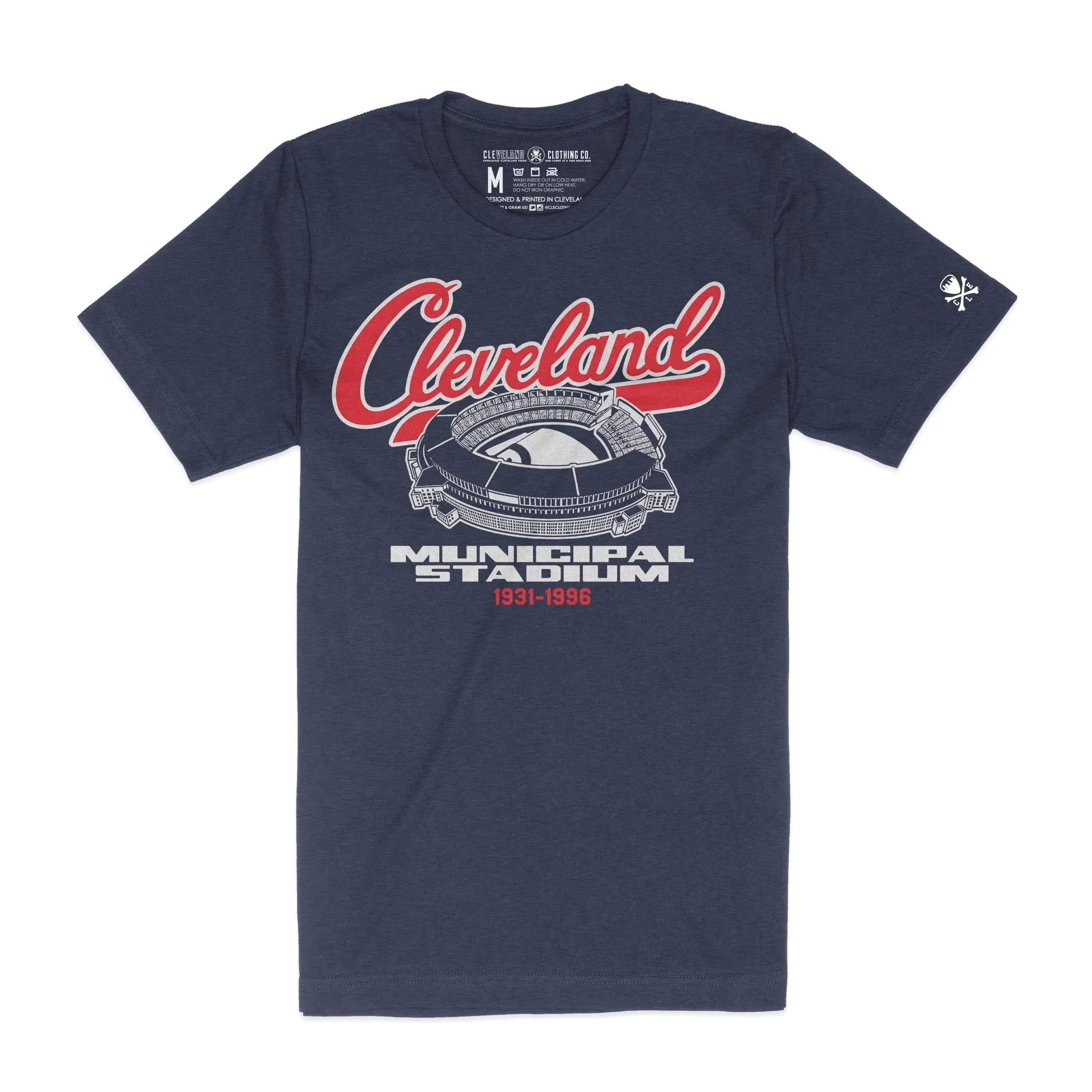 Municipal Stadium - Navy/Red - Mens/Unisex Crew T-Shirt Chill Style SunProtectionFabric