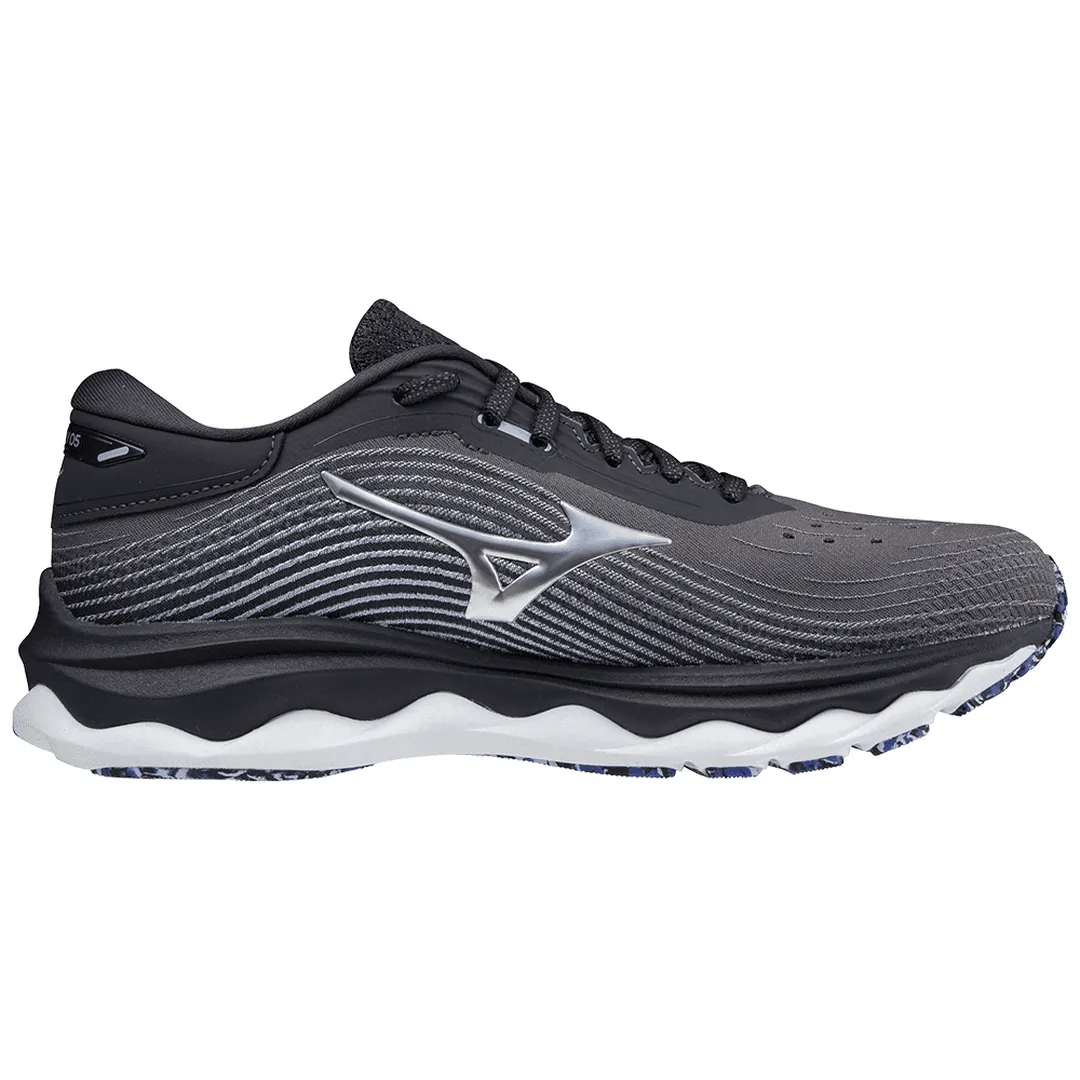 Mizuno Wave Sky 5 (Women's) - Pearl/Silver/Violet Glow Dynamic Response Tech Perimeter Guard