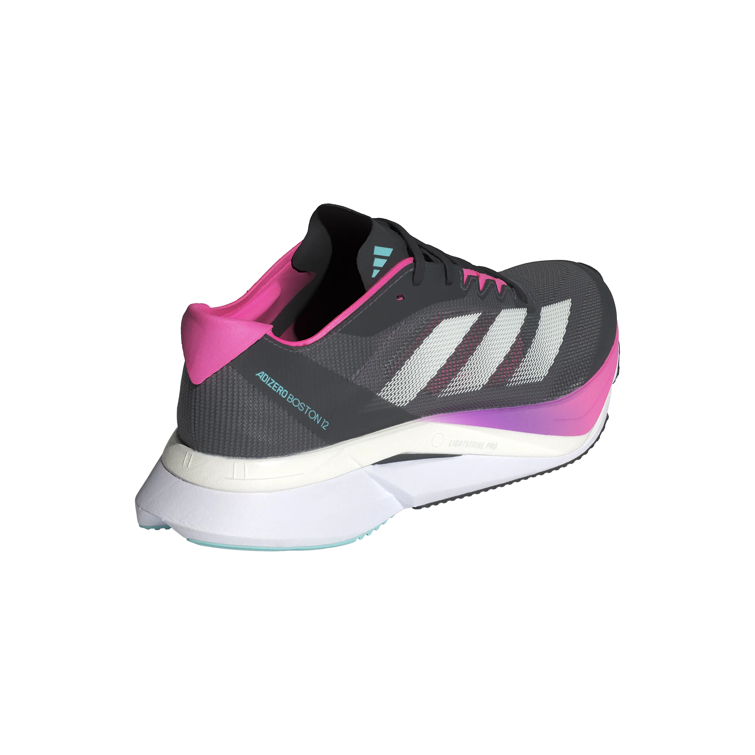 Bright Colors Adidas Adizero Boston 12 (Womens) - Grey Five/Crystal Jade/Lucid Pink