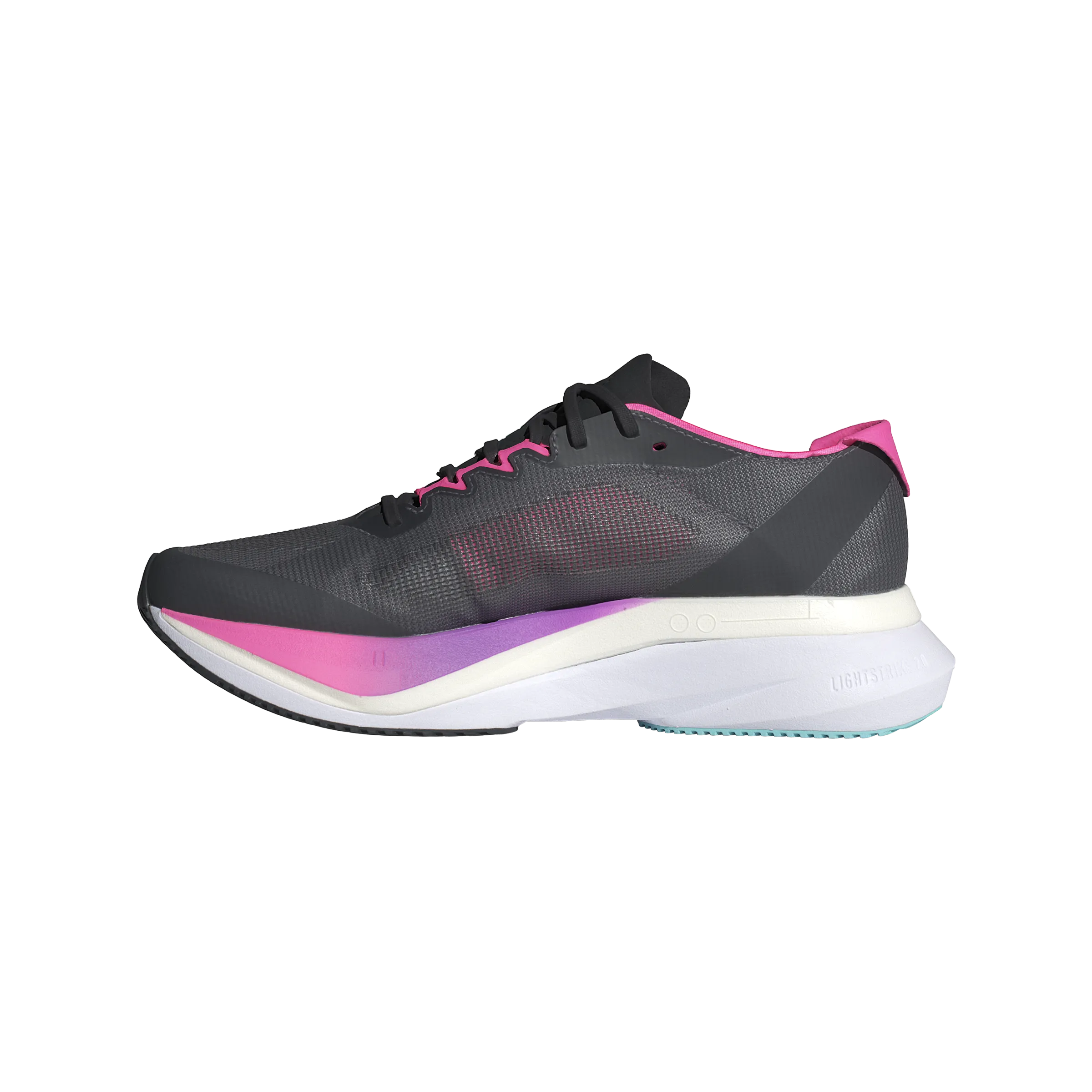 Fast Run Footbed Relief Adidas Adizero Boston 12 (Womens) - Grey Five/Crystal Jade/Lucid Pink