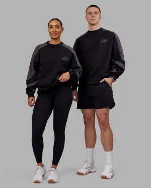 Vibe Oversized Unisex Sweater - Black-Dark Storm Comfortable clothing