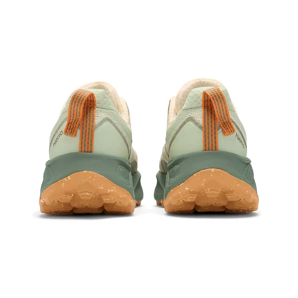 Women's Fresh Foam X Hierro v9 Trail Running Shoe - Calcium/Dark Juniper - Regular (B) Comfortable ankle support recycled - materials