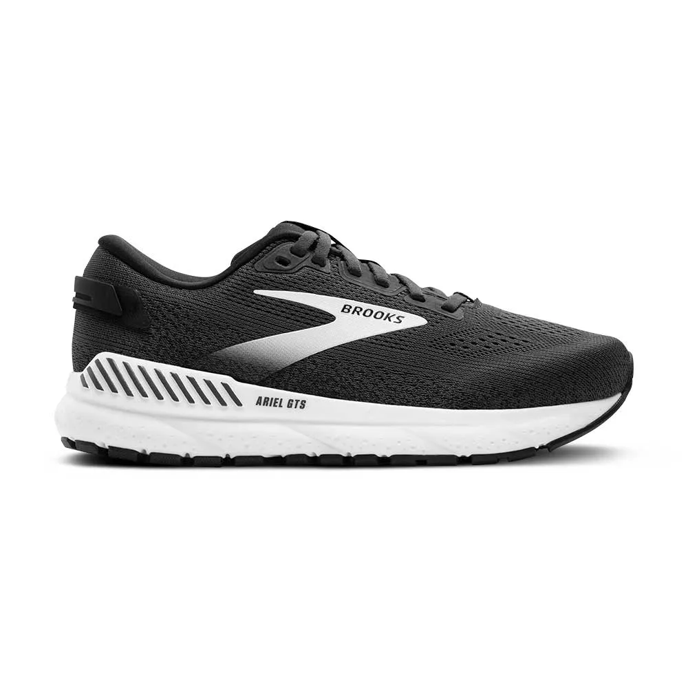 casual running shoes Enhanced Heel Padding Women's Ariel GTS 24 Running Shoe - Ebony/Black/White - Regular (B)