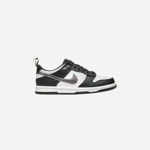 Nike Dunk Low Black White Metallic GS Flexible Use Relax Vibe