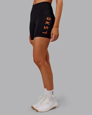 Rep Ultra High-Rise 6" Short Pockets - Black-Ultra Orange Modern Performance