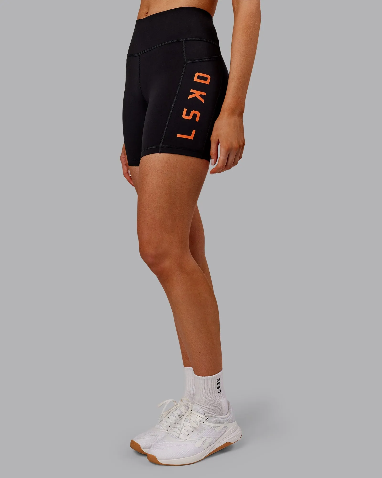 Rep Ultra High-Rise 6" Short Pockets - Black-Ultra Orange Modern Performance