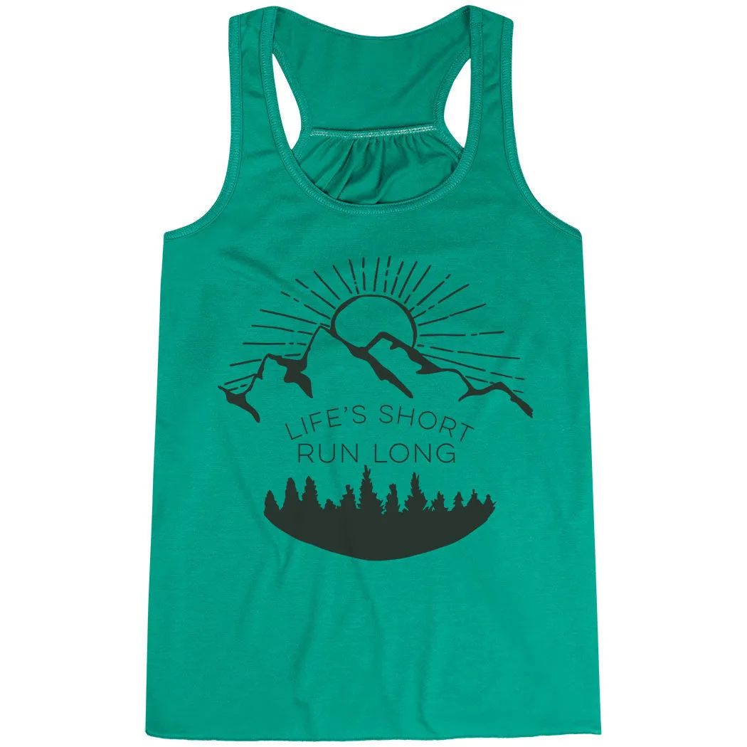 Historical - significant Flowy Racerback Tank Top - Life's Short Run Long (Mountains)