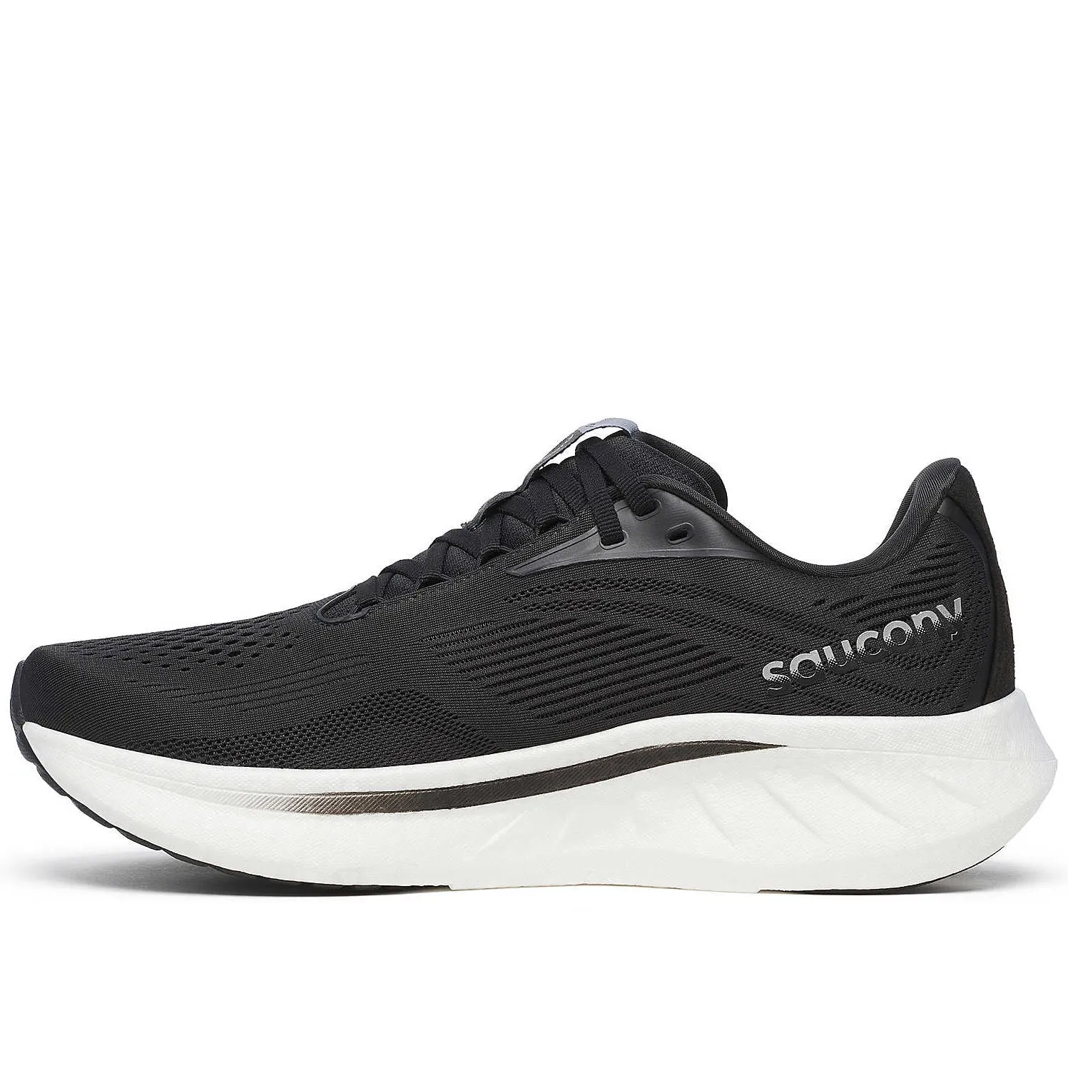 running in a duathlon Women's Ride 18 Wide Fit Running Shoes Black / White