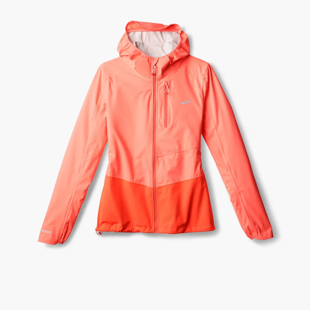 Layered Insulation Brooks High Point 2.0 Waterproof Women's Running Jacket - Neo Ember/Flame