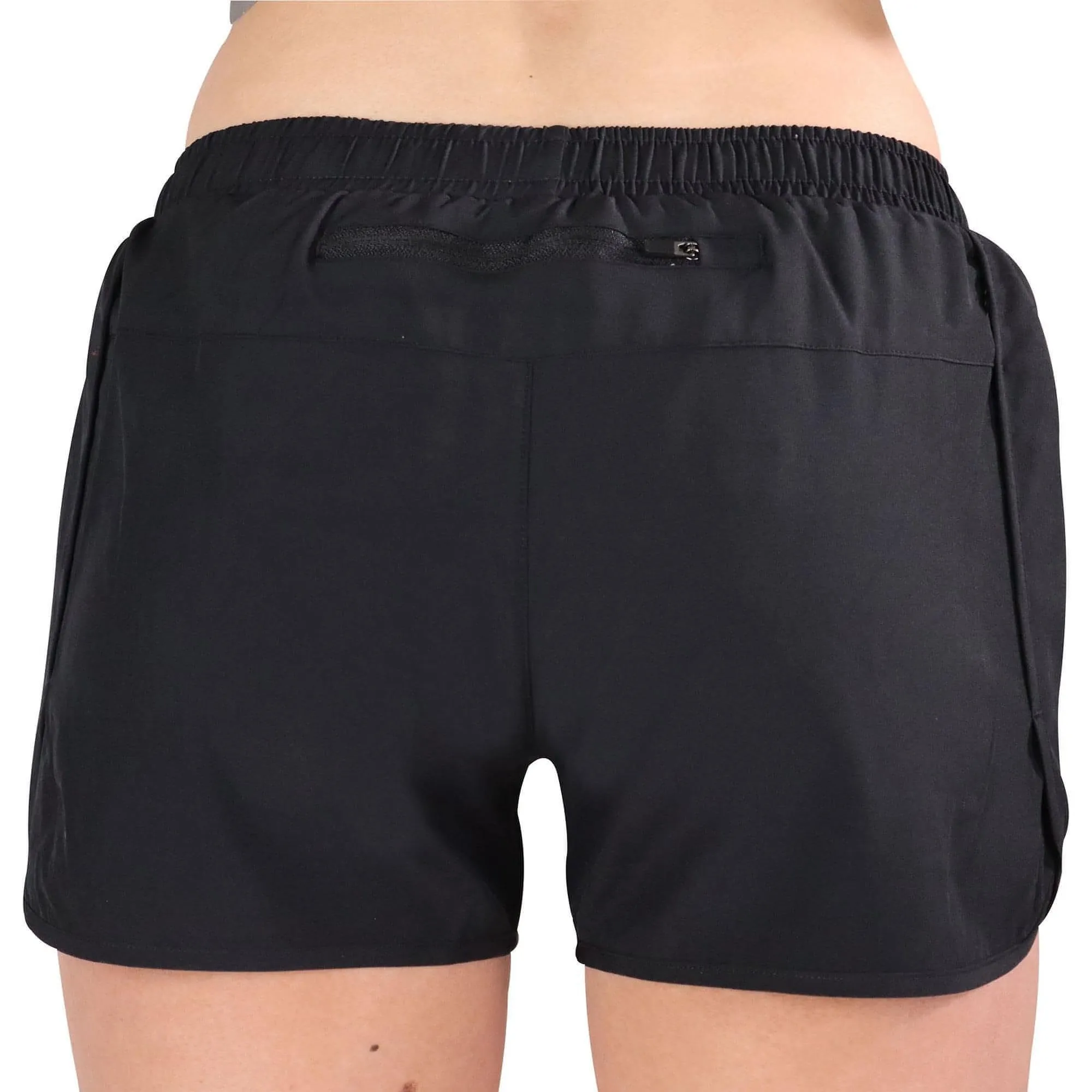 Soft Elastic More Mile Racer Split Womens Running Shorts - Black